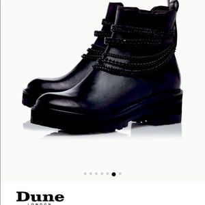 Nice Dress Up / Down Black leather ankle boot with chains that stay on or detach